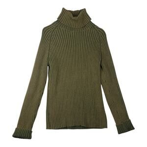Polo Jean Company size small vintage wool blend green sweater turtle neck hong r